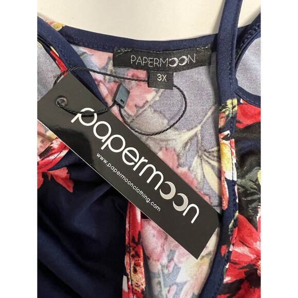 Papermoon Basima Back Detail Knit Top~Size 3X~Navy Floral Stitch Fix Tank~L4 11 - Picture 8 of 10